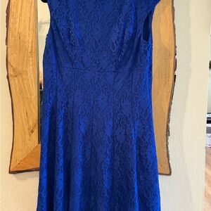 Ralph Lauren Royal Blue Lace Midi Dress
